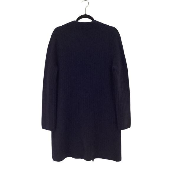 Jenni Kayne Sweater Coat In Navy Size Small Ribbed Open Front Wool Yak Blend - Picture 9 of 11